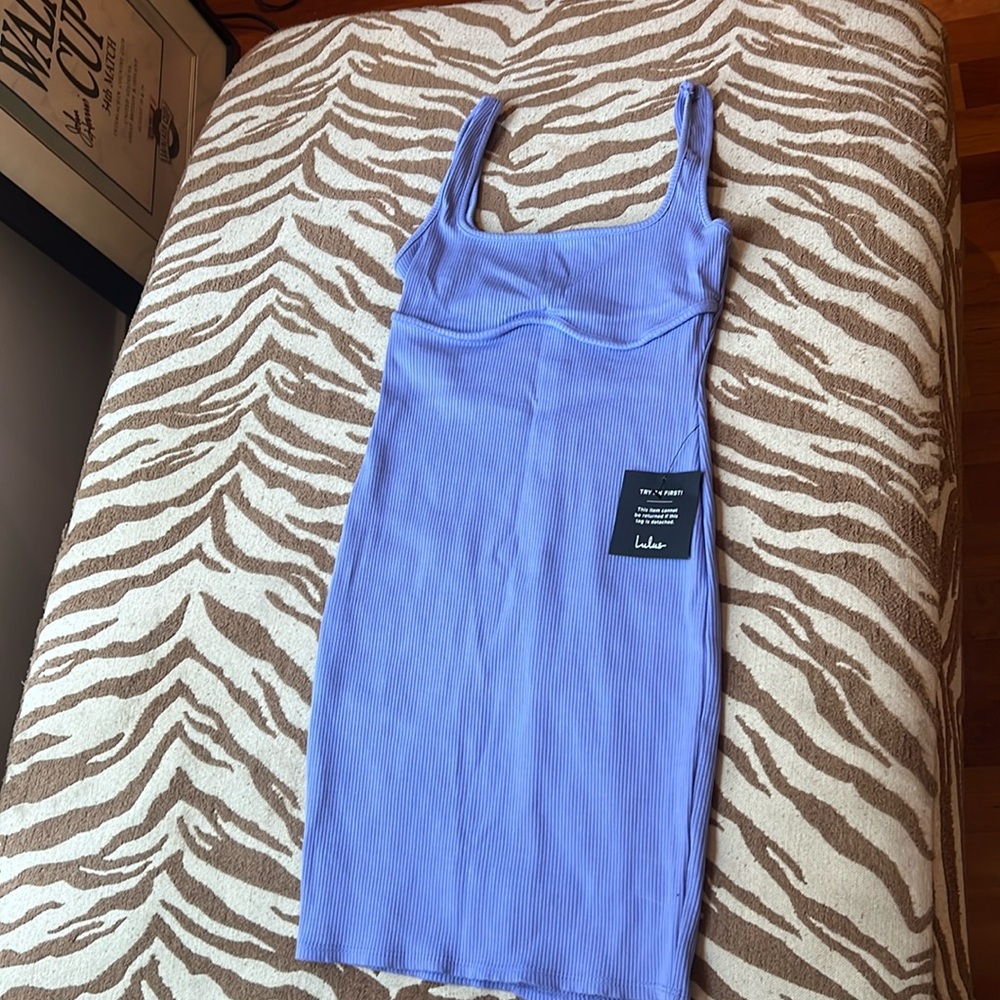 NWT Lulus Best Angle Purple Ribbed Knit Bodycon Mini Dress